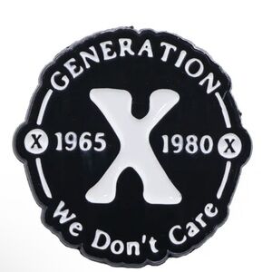 Generation X Black and White Metal Enamel Pin